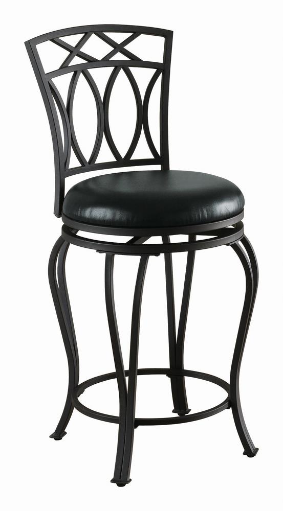 Adamsville Black Upholstered Swivel Counter Height Stool from Coaster - Luna Furniture