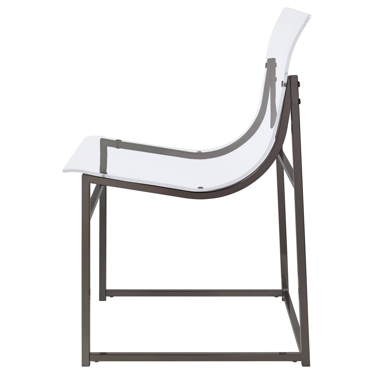Adino Clear and Black Nickel Acrylic Dining Side Chair, Set of 2 from Coaster - Luna Furniture