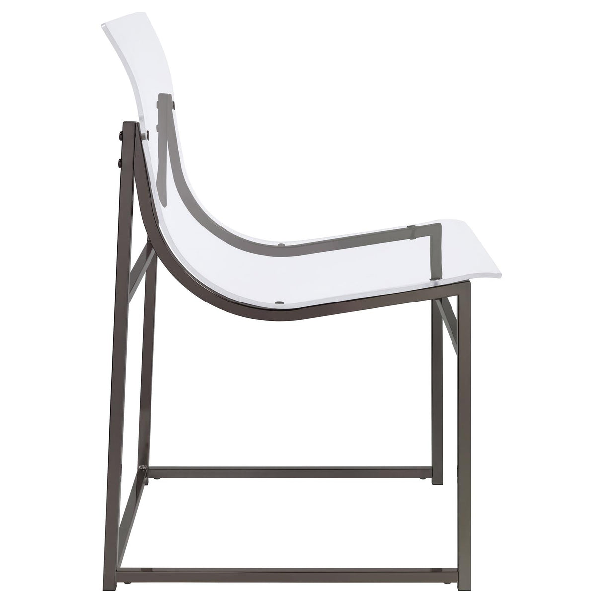 Adino Clear and Black Nickel Acrylic Dining Side Chair, Set of 2 from Coaster - Luna Furniture