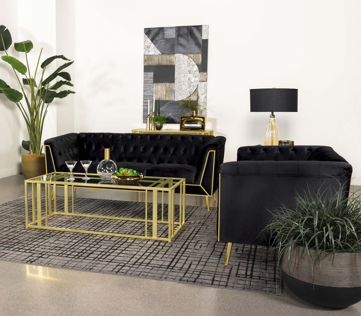 Adri Matte Brass Metal Frame Coffee Table from Coaster - Luna Furniture