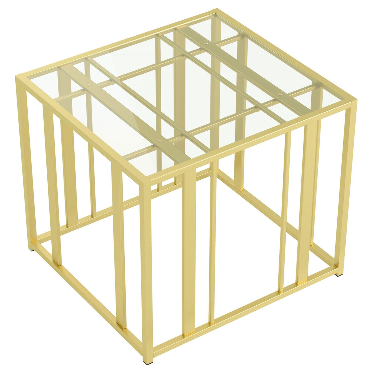 Adri Matte Brass Metal Frame End Table from Coaster - Luna Furniture