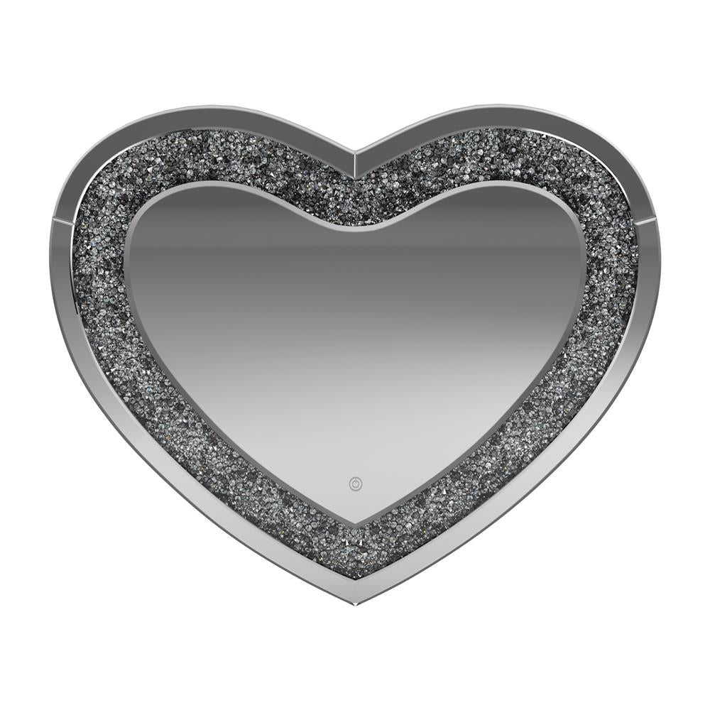 Aiko Silver Heart Shape Wall Mirror from Coaster - Luna Furniture