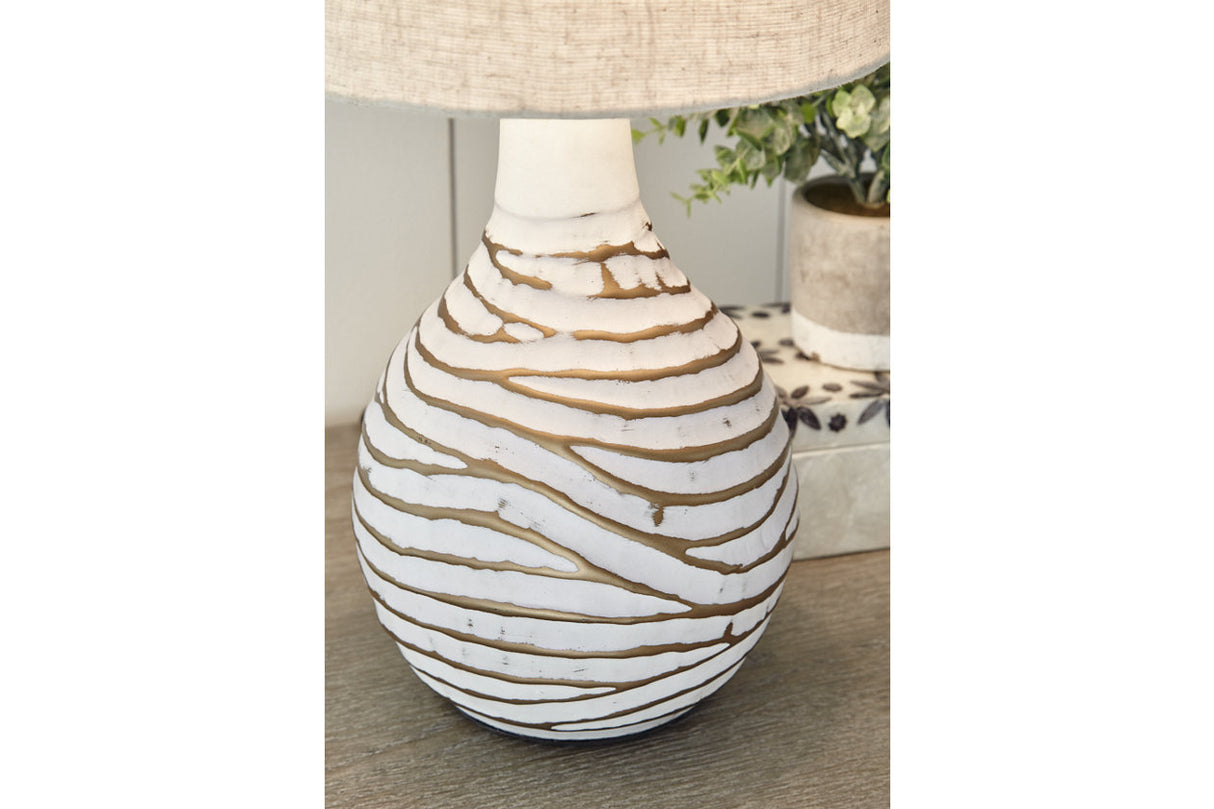 Aleela White/Gold Finish Table Lamp from Ashley - Luna Furniture