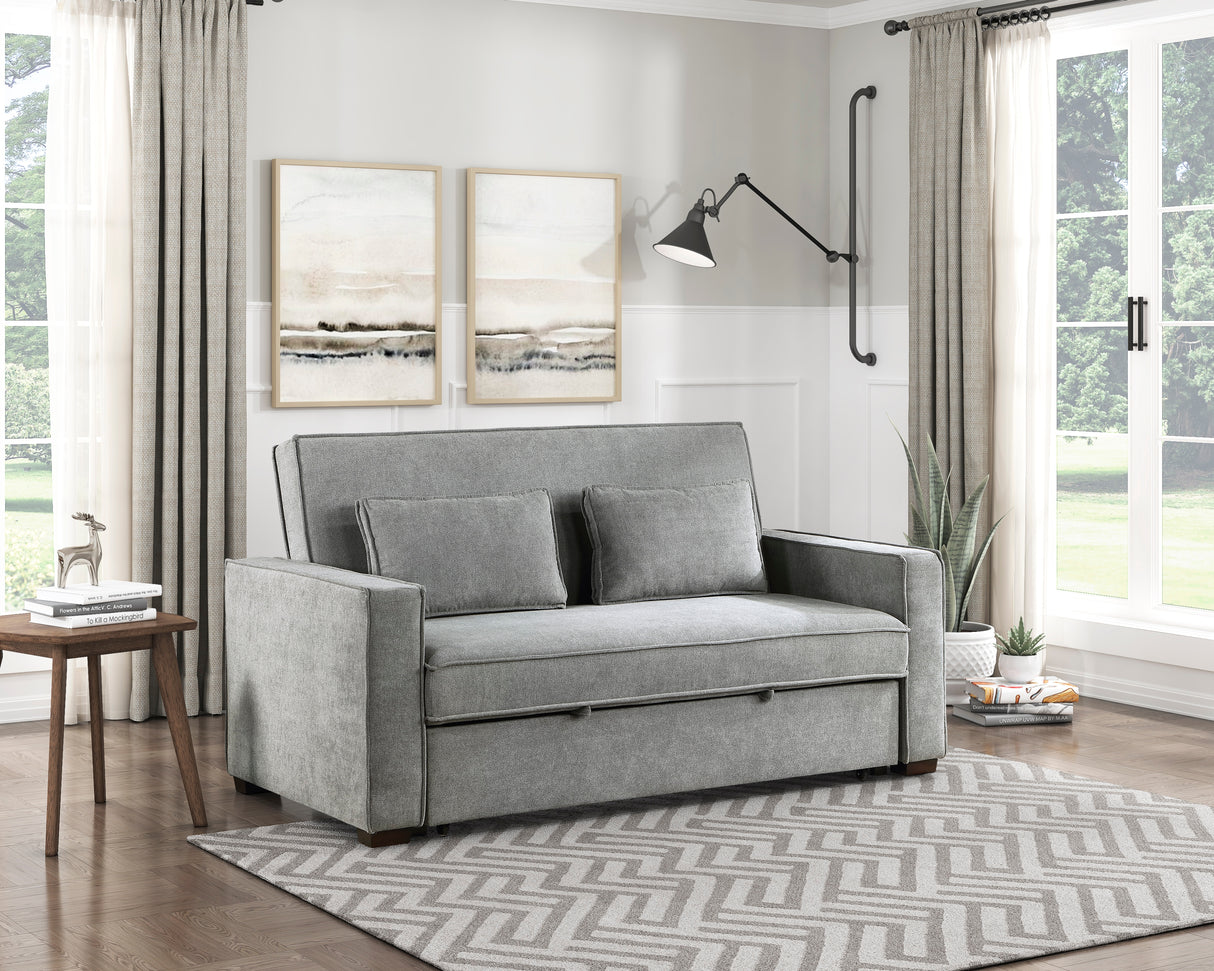 Alta Gray Convertible Studio Sofa with Pull-out Bed from Homelegance - Luna Furniture