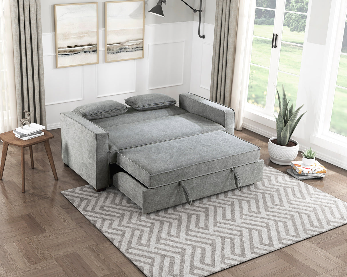 Alta Gray Convertible Studio Sofa with Pull-out Bed from Homelegance - Luna Furniture