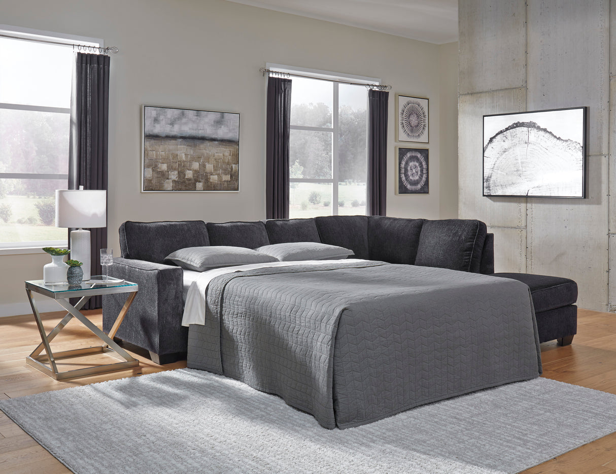 Altari Slate 2-Piece RAF Chaise Sleeper Sectional from Ashley - Luna Furniture