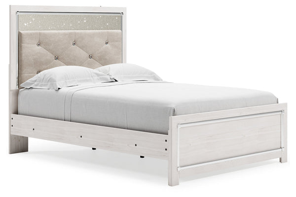 Altyra White Full Upholstered Panel Bed