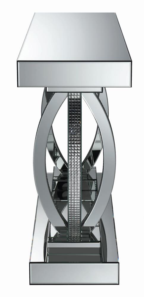 Amalia Clear Mirror Rectangular Sofa Table with Shelf from Coaster - Luna Furniture