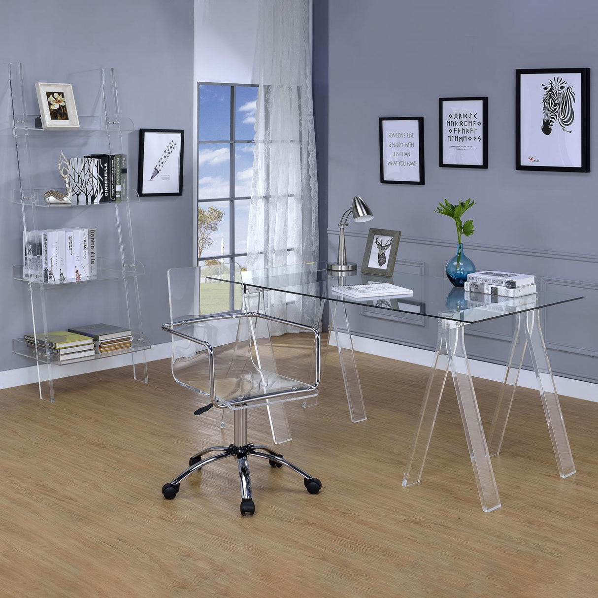 Amaturo Clear Writing Desk with Glass Top from Coaster - Luna Furniture