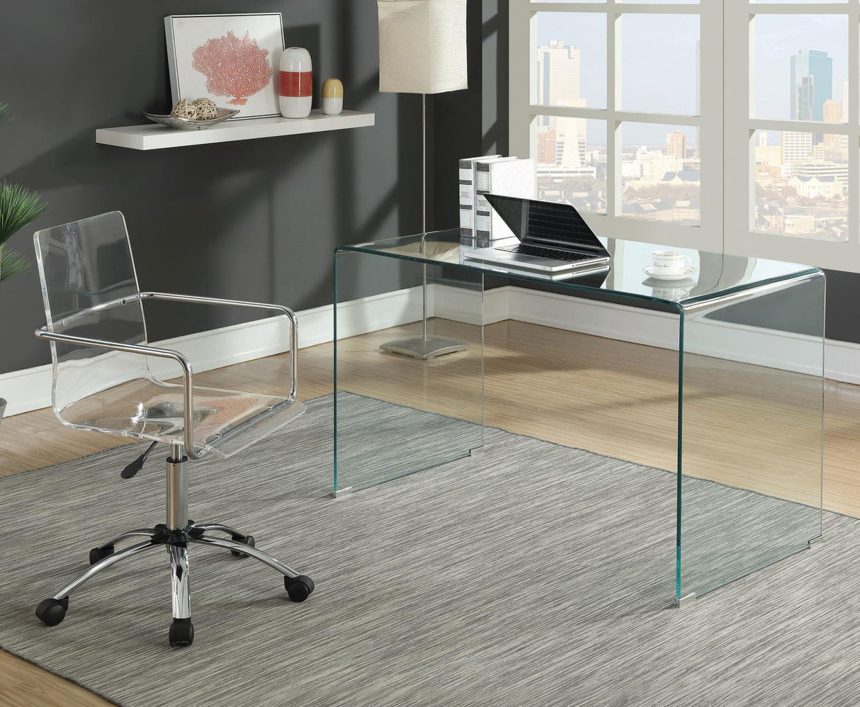 Amaturo Clear and Chrome Office Chair with Casters from Coaster - Luna Furniture