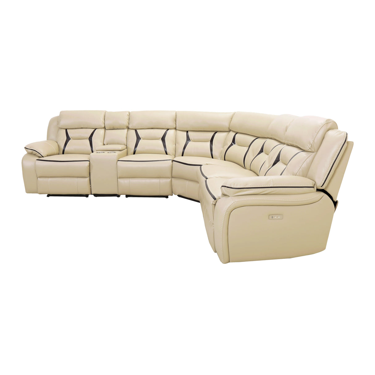 Amite Beige 6-Piece Power Reclining Sectional from Homelegance - Luna Furniture