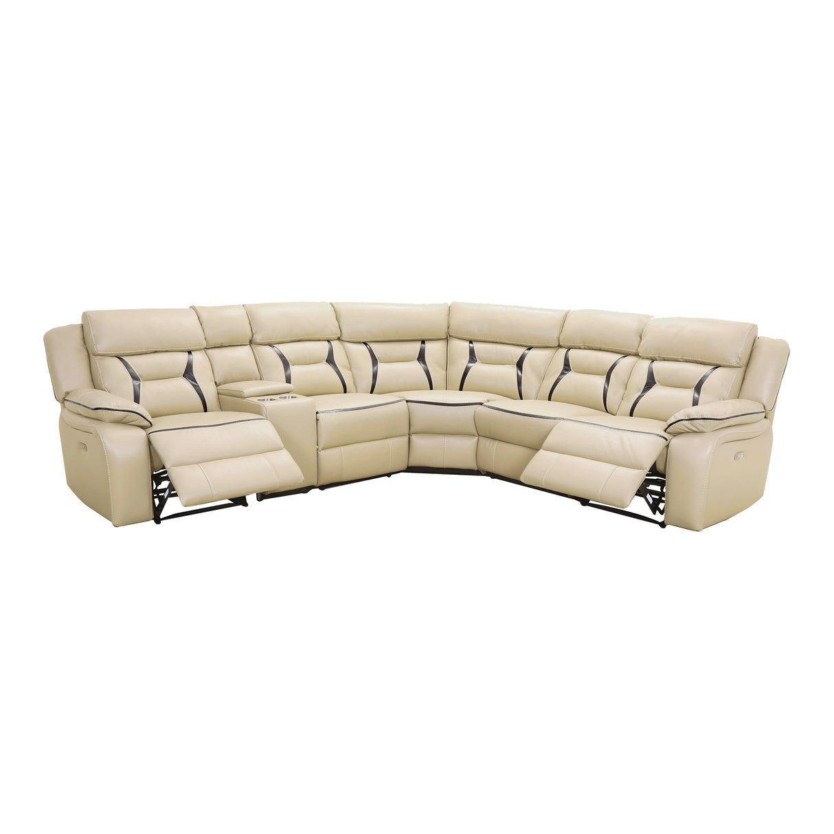 Amite Beige 6-Piece Power Reclining Sectional from Homelegance - Luna Furniture