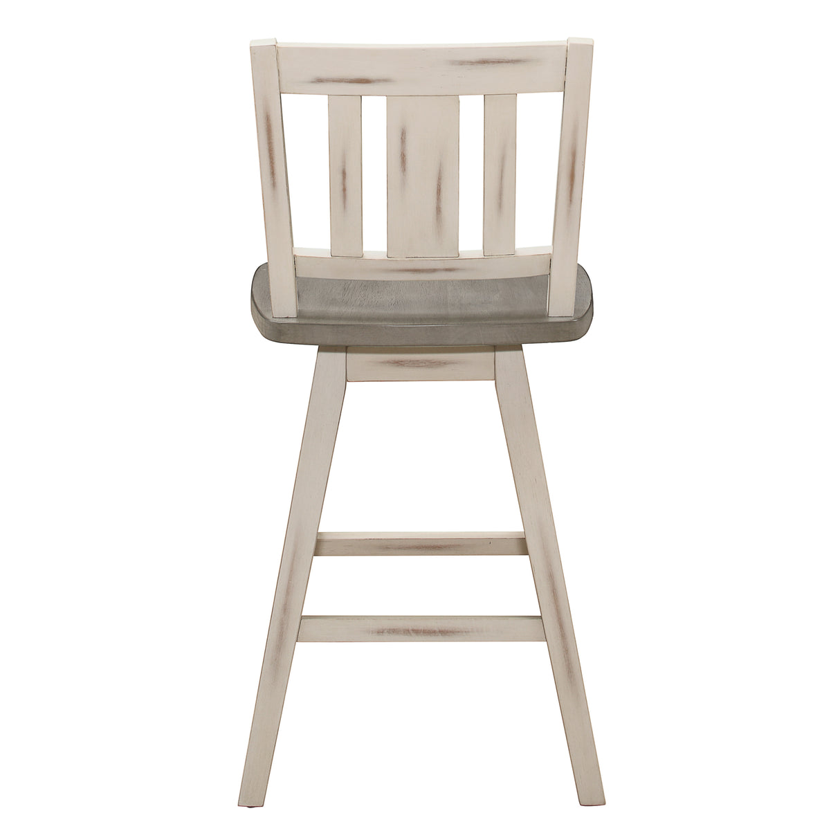 Amsonia Gray/White Slat Back Swivel Counter Height Chairs, Set of 2 from Homelegance - Luna Furniture