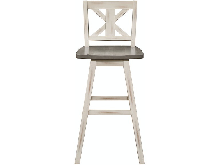 Amsonia Gray/White X-Back Swivel Pub Height Chairs, Set of 2 from Homelegance - Luna Furniture