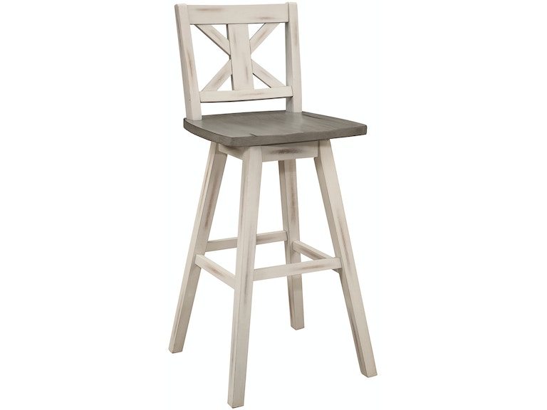 Amsonia Gray/White X-Back Swivel Pub Height Chairs, Set of 2 from Homelegance - Luna Furniture