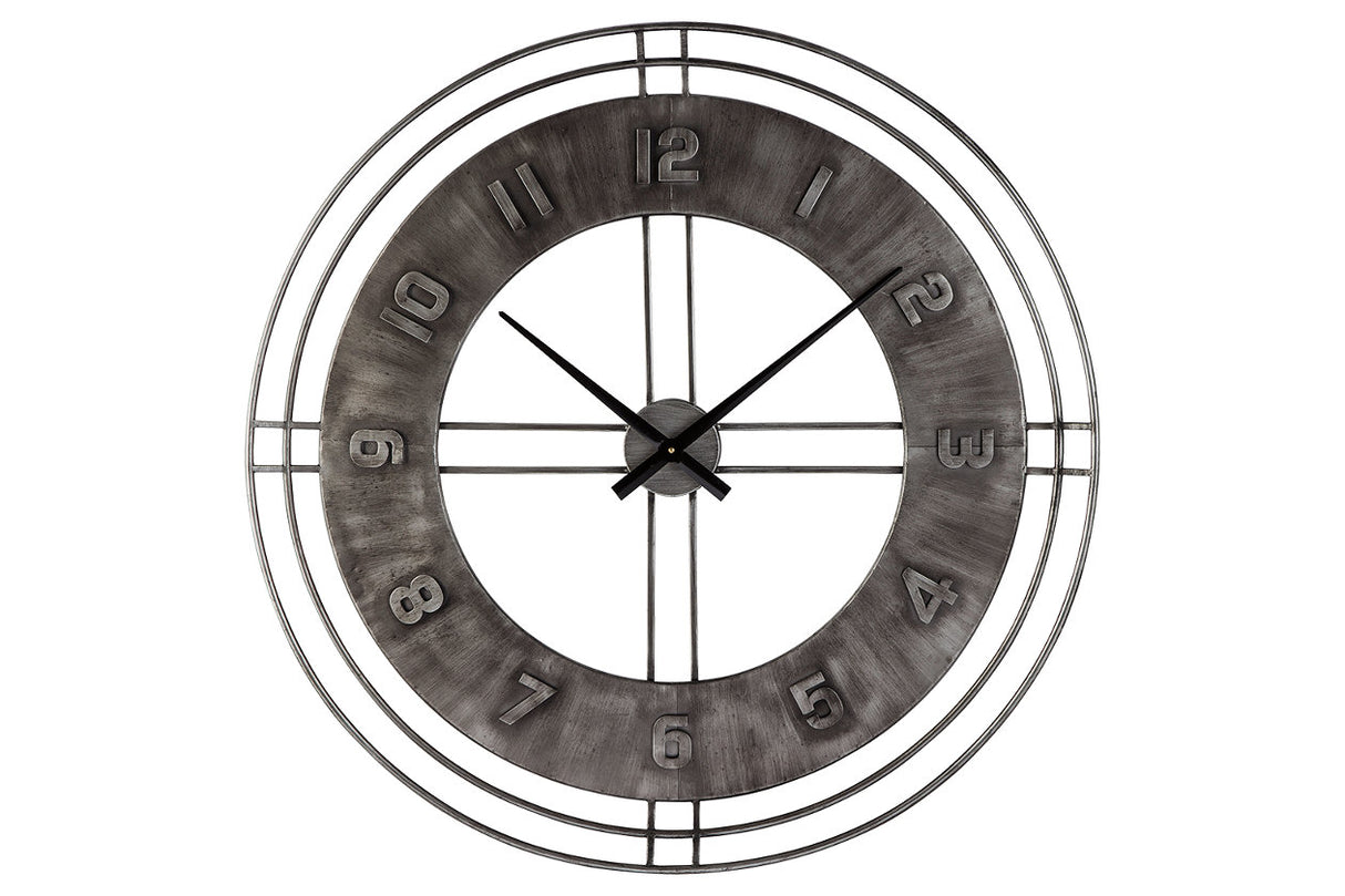 Ana Sofia Antique Gray Wall Clock from Ashley - Luna Furniture