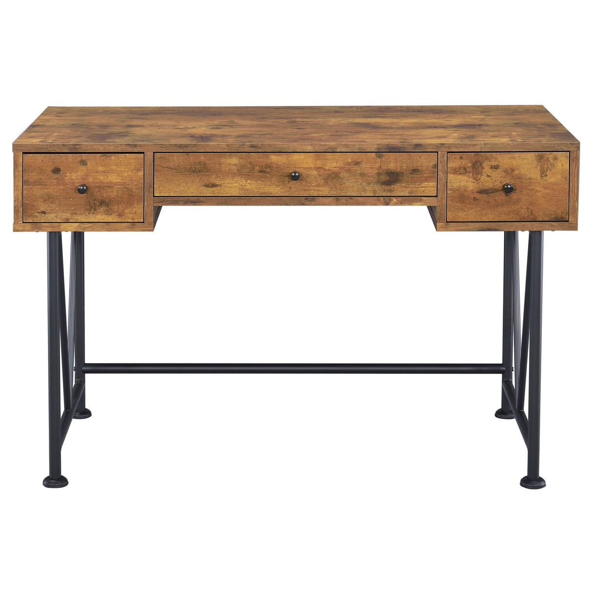 Analiese Antique Nutmeg and Black 3-Drawer Writing Desk from Coaster - Luna Furniture
