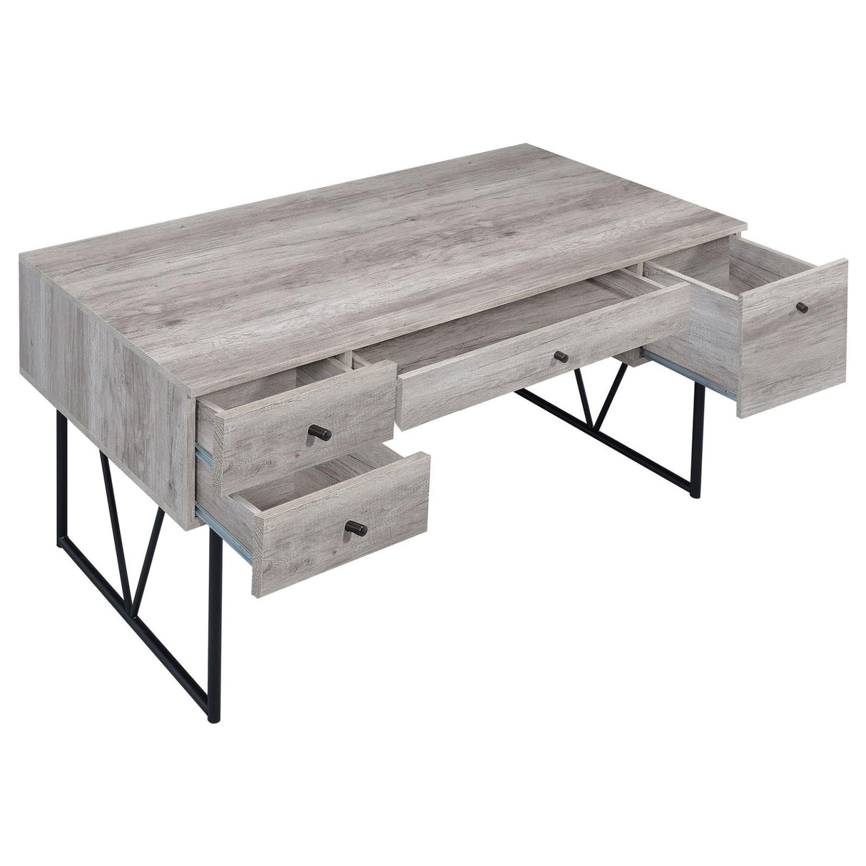 Analiese Gray Driftwood 4-Drawer Writing Desk from Coaster - Luna Furniture