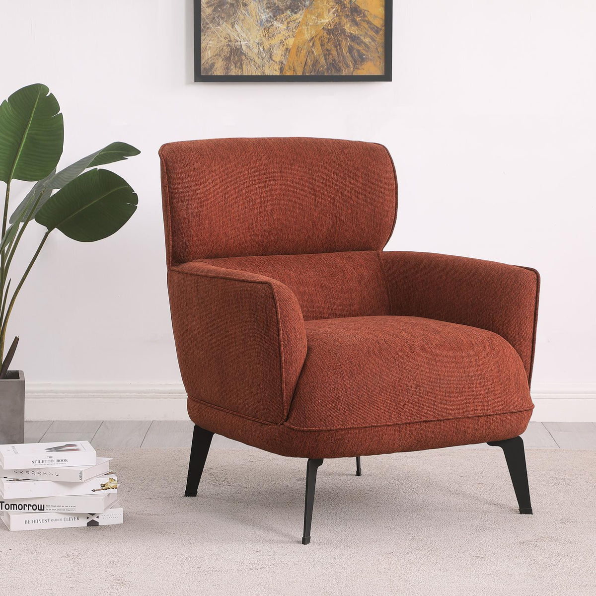 Andrea Orange Heavy Duty High Back Accent Chair from Coaster - Luna Furniture
