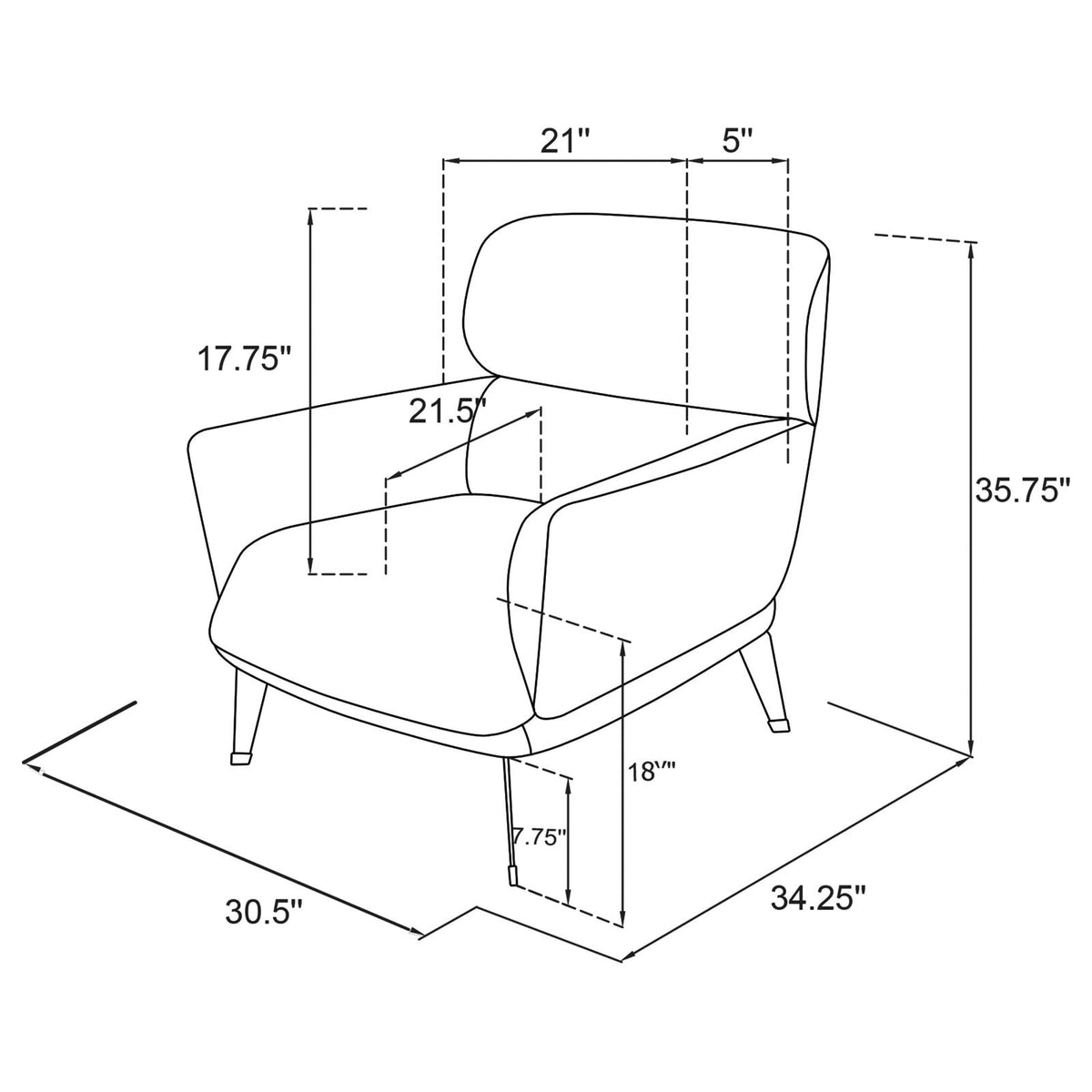 Andrea Orange Heavy Duty High Back Accent Chair from Coaster - Luna Furniture