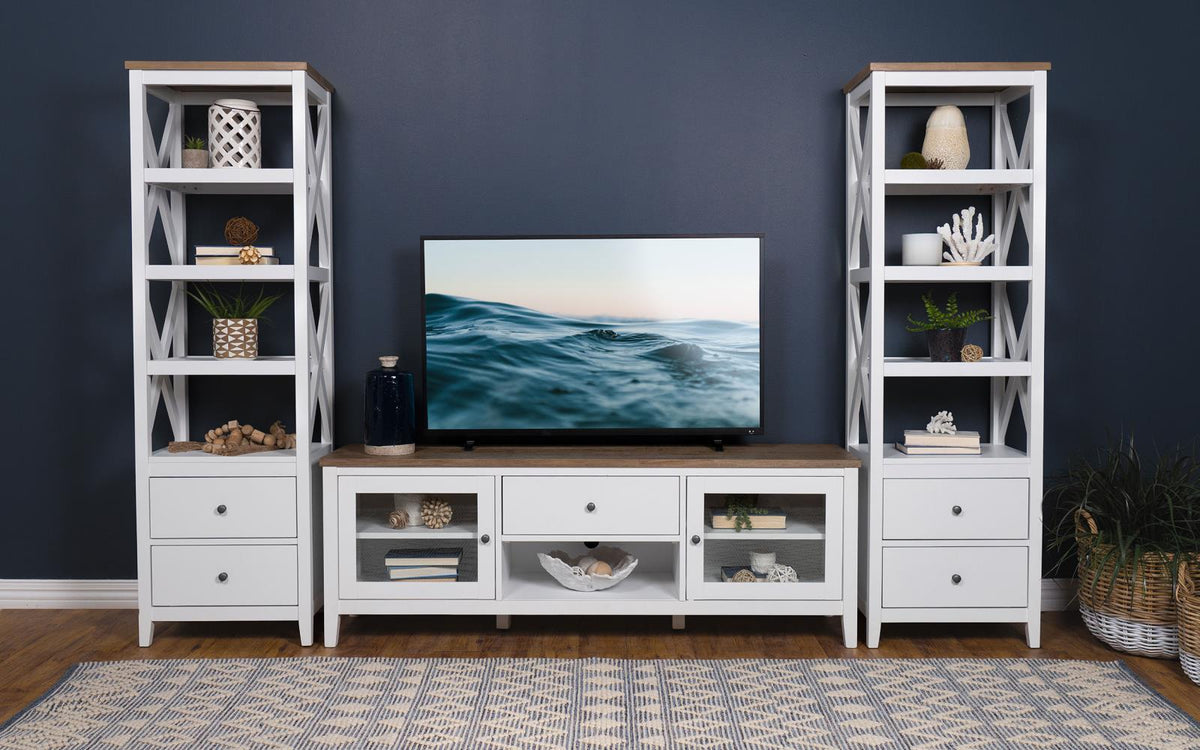 Angela Brown and White 3-Piece Entertainment Center With 67" TV Stand from Coaster - Luna Furniture
