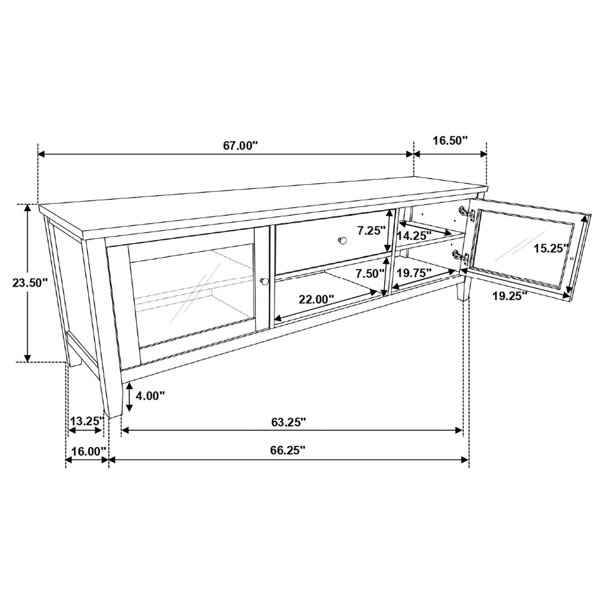 Angela Brown and White 3-Piece Entertainment Center With 67" TV Stand from Coaster - Luna Furniture