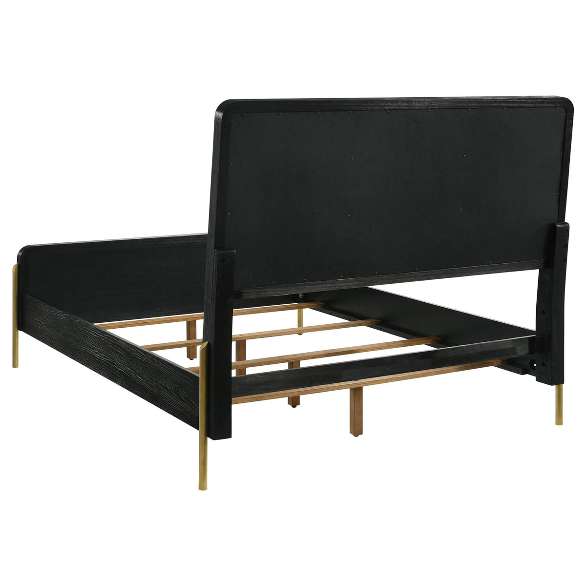 Arini Black and Gray Upholstered Eastern King Bed from Coaster - Luna Furniture