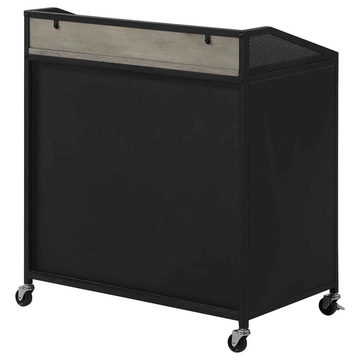 Arlette Gray Wash and Sandy Black Wine Cabinet with Wire Mesh Doors from Coaster - Luna Furniture