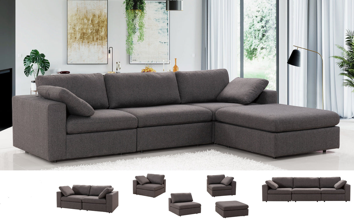 Arny Smoke Armless Chair from Nova Furniture - Luna Furniture