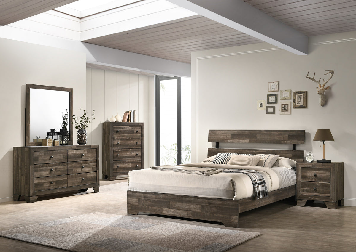 Atticus Brown Full Platform Bed from Crown Mark - Luna Furniture
