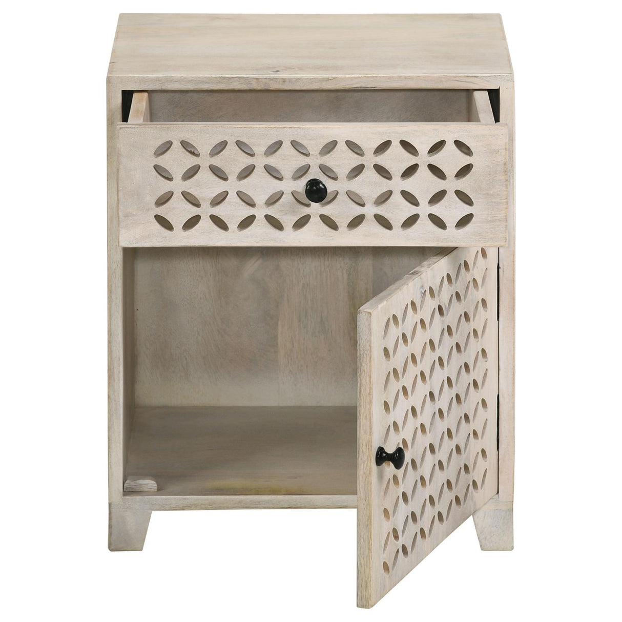 August White Washed 1-Door Accent Cabinet from Coaster - Luna Furniture