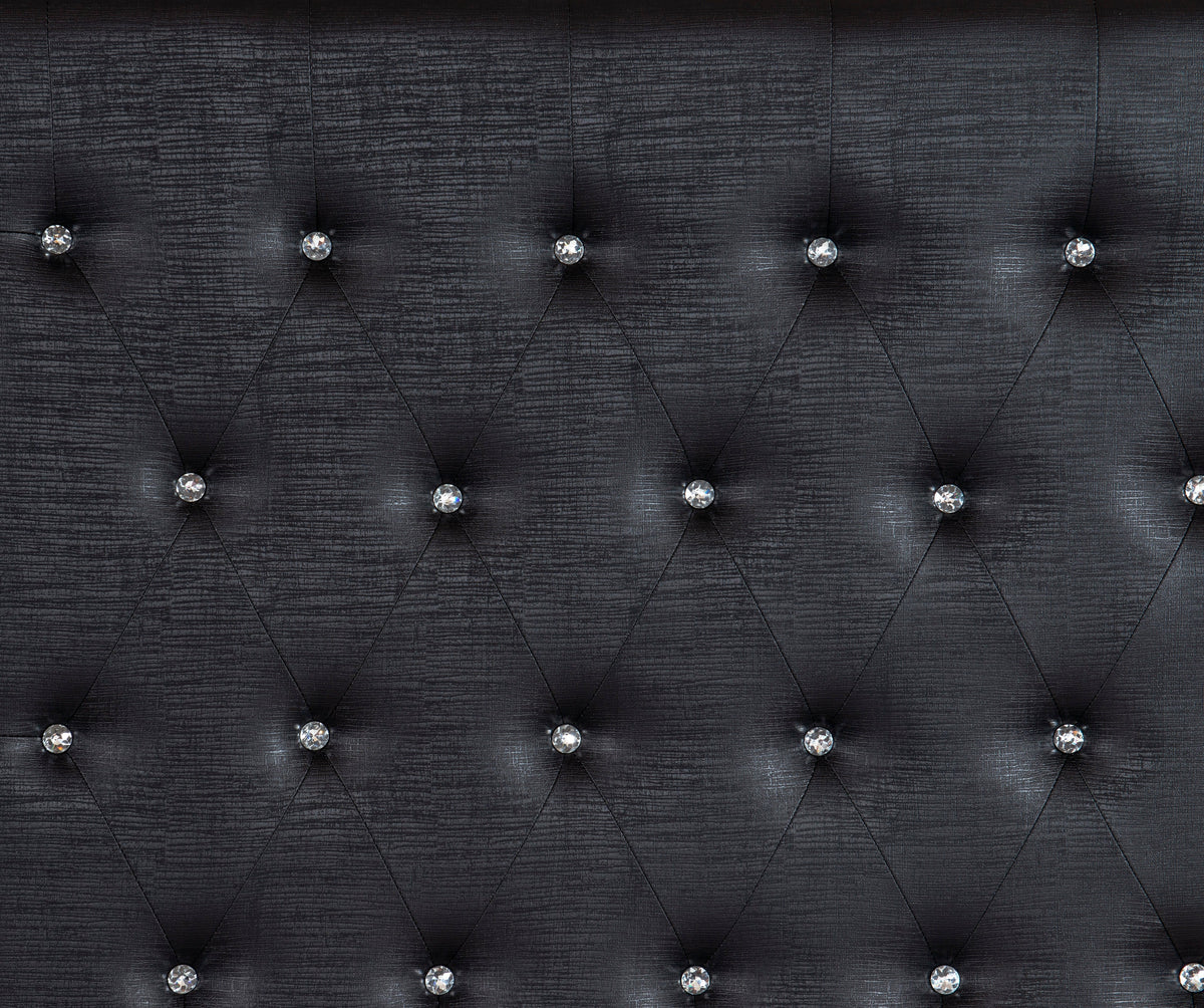 Aveline Black King LED Upholstered Panel Bed from Homelegance - Luna Furniture