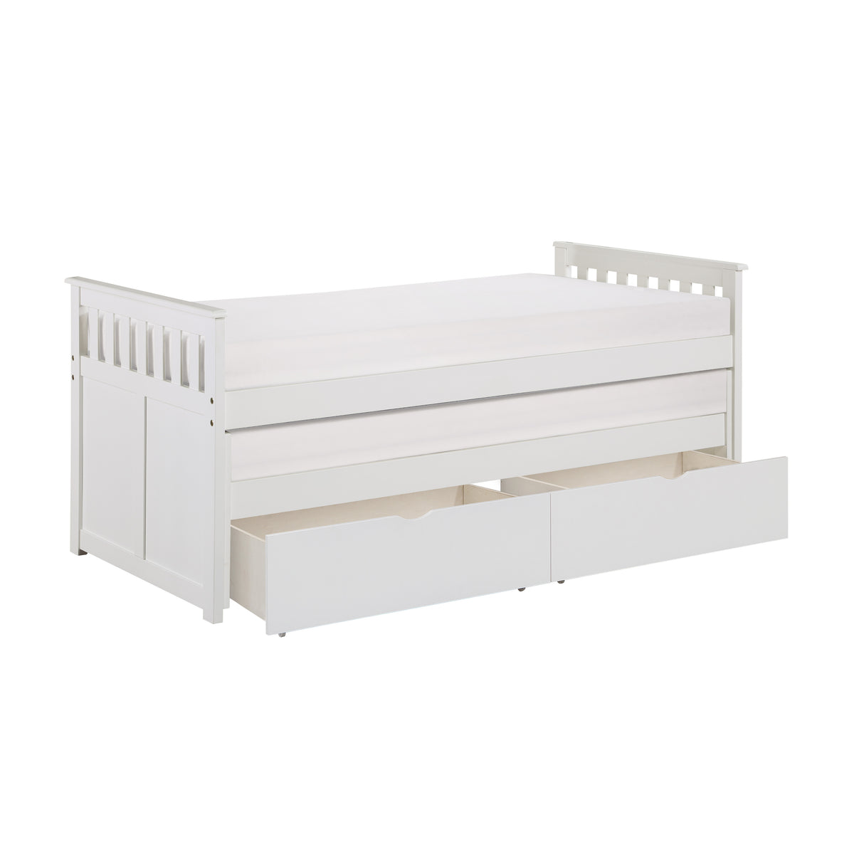Galen White Twin/Twin Bed with Storage Boxes from Homelegance - Luna Furniture