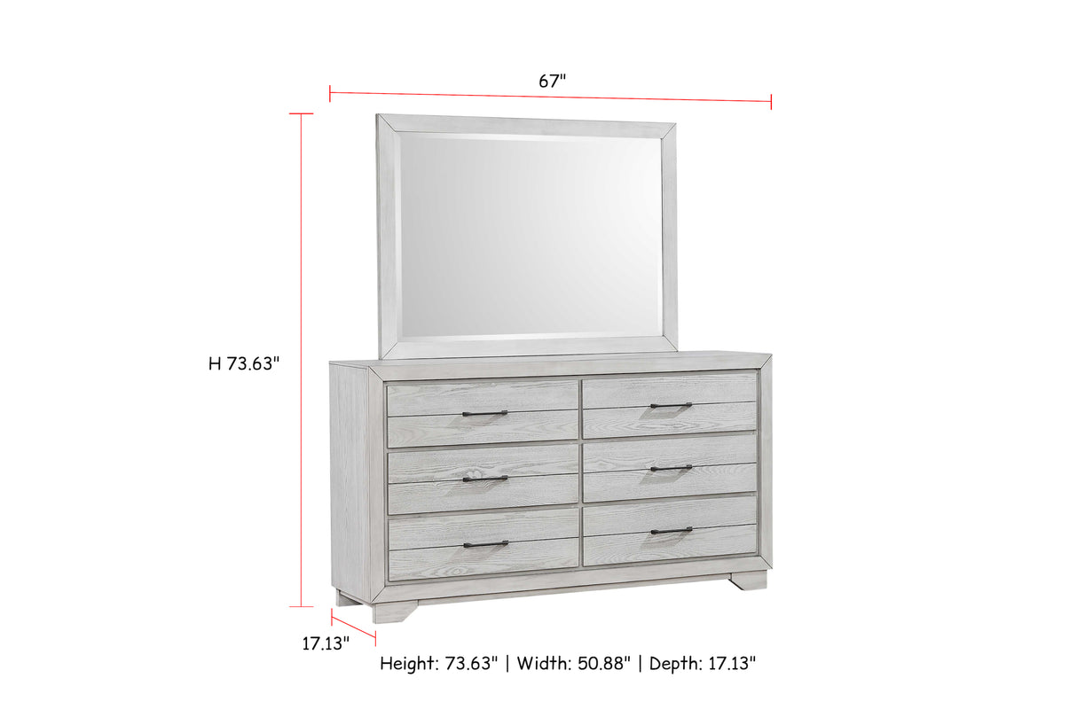 White Sands Chalk Bedroom Mirror (Mirror Only) from Crown Mark - Luna Furniture