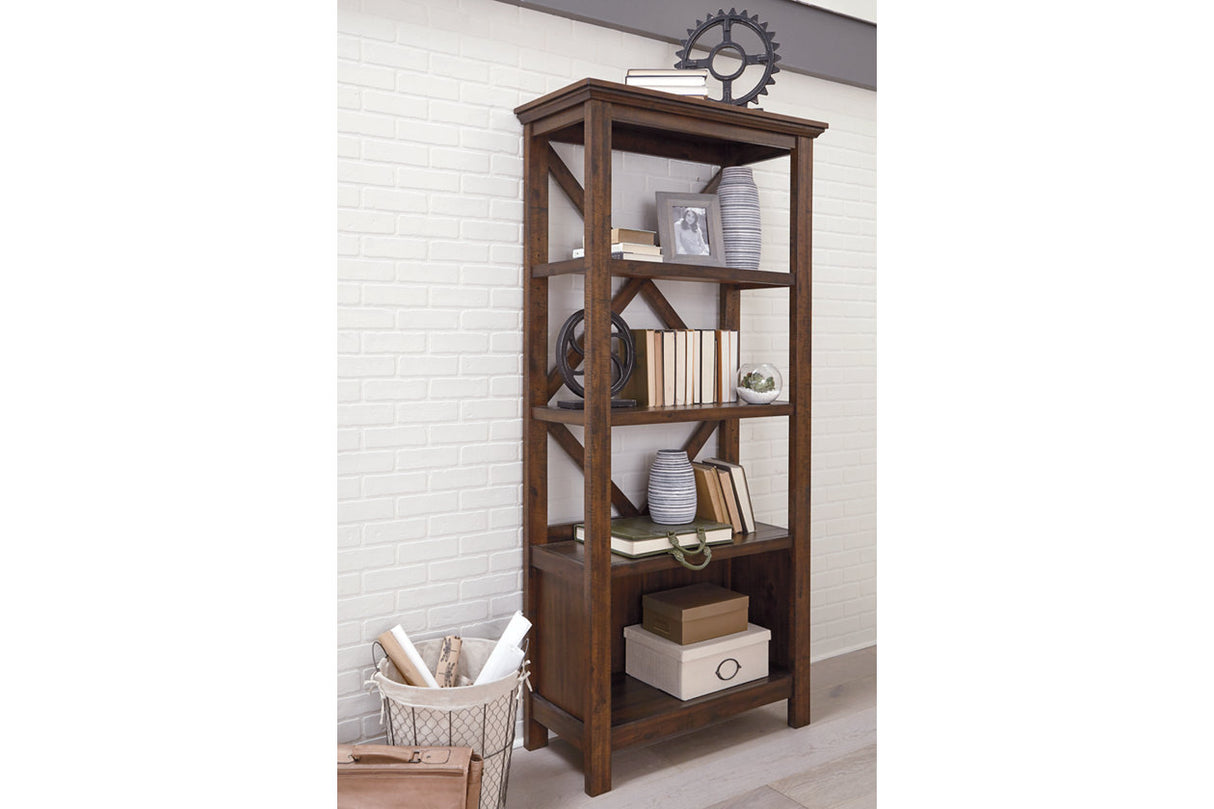 Baldridge Rustic Brown 75" Bookcase from Ashley - Luna Furniture