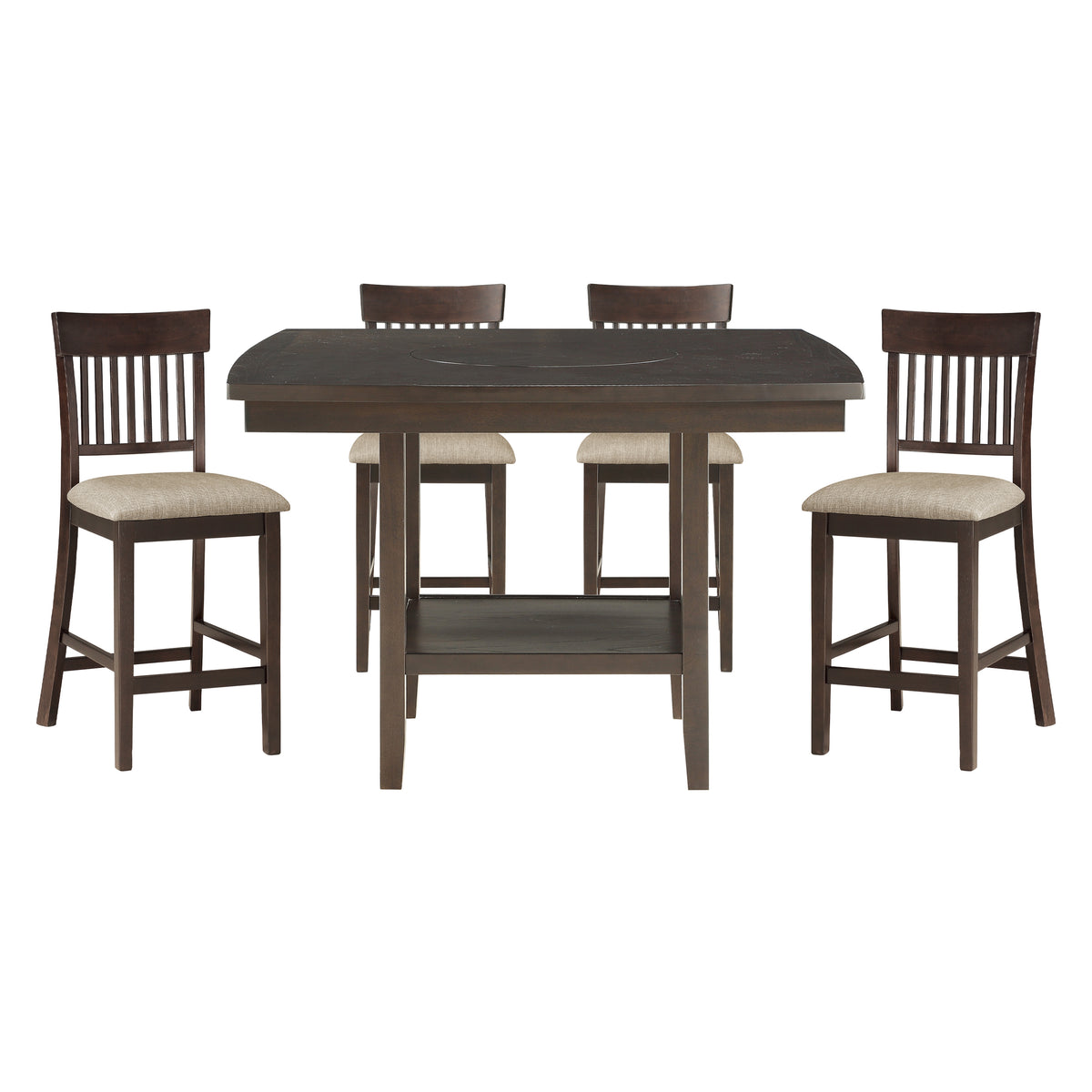 Balin Dark Brown Slat Back Counter Height Set from Homelegance - Luna Furniture