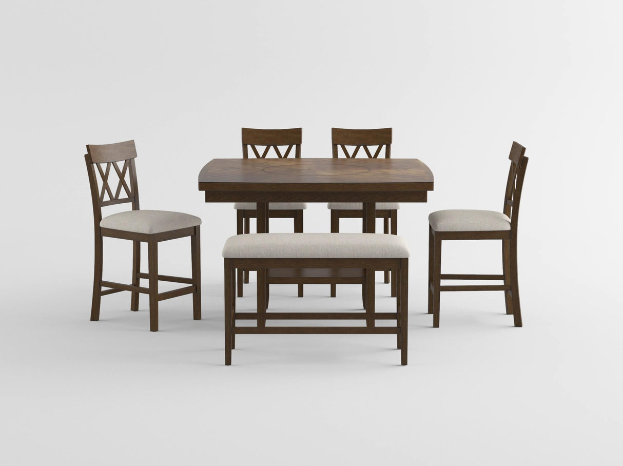 Balin Light Oak Counter Height Table with Lazy Suzan from Homelegance - Luna Furniture