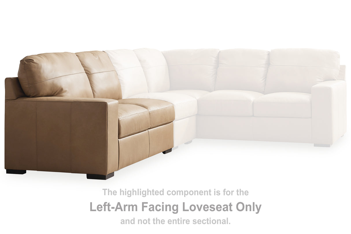Bandon Toffee Left-Arm Facing Loveseat from Ashley - Luna Furniture