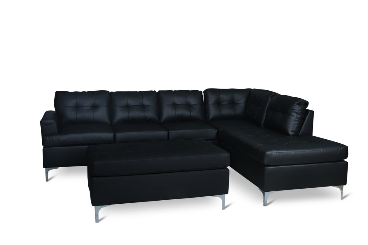 Barrington New Black Ottoman from Homelegance - Luna Furniture