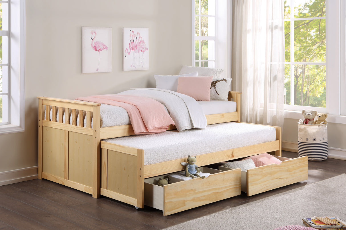 Bartly Pine Twin/Twin Bed with Storage Boxes from Homelegance - Luna Furniture