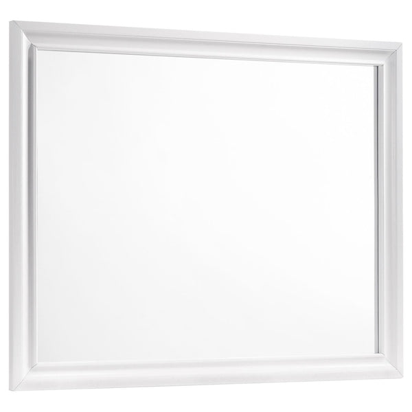 Barzini White Rectangle Dresser Mirror (Mirror Only)