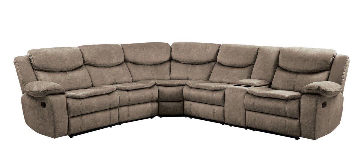 Bastrop Brown Microfiber Reclining Sectional from Homelegance - Luna Furniture
