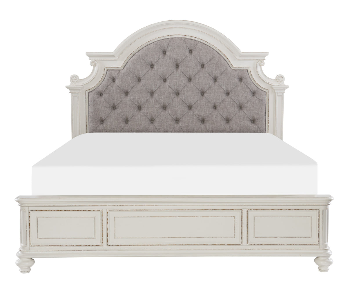 Baylesford Antique White Upholstered Panel Bedroom Set from Homelegance - Luna Furniture
