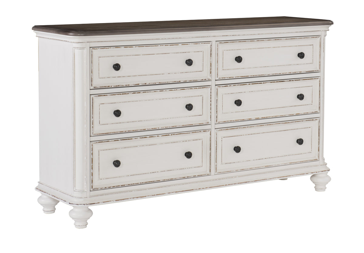 Baylesford Antique White Upholstered Panel Bedroom Set from Homelegance - Luna Furniture