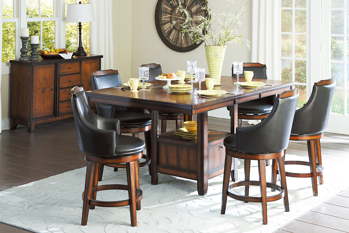 Bayshore Brown Swivel Pub Height Chair, Set of 2 from Homelegance - Luna Furniture