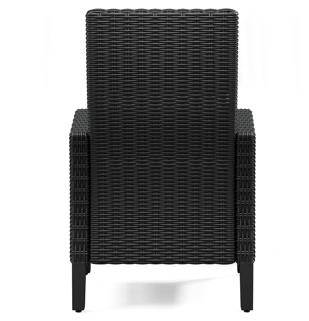 Beachcroft Black/Light Gray Outdoor Arm Chair with Cushion from Ashley - Luna Furniture