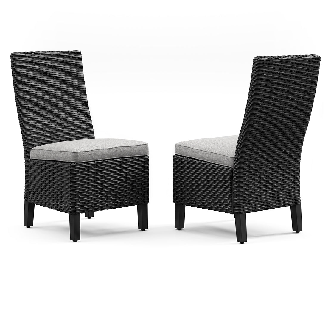 Beachcroft Black/Light Gray Outdoor Side Chair with Cushion from Ashley - Luna Furniture