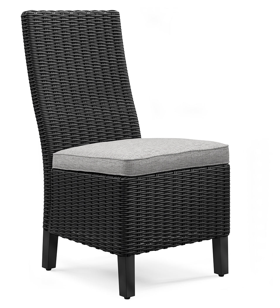 Beachcroft Black/Light Gray Outdoor Side Chair with Cushion from Ashley - Luna Furniture