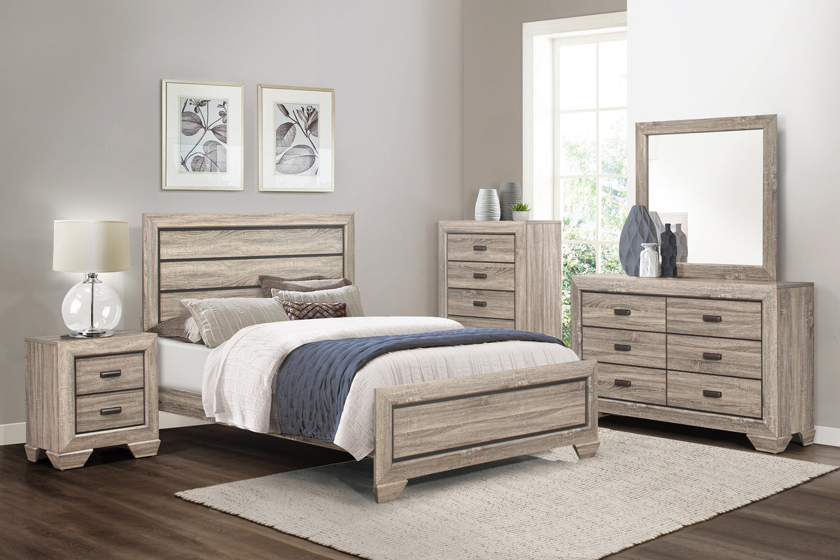 Beechnut Light Elm Queen Panel Bed from Homelegance - Luna Furniture