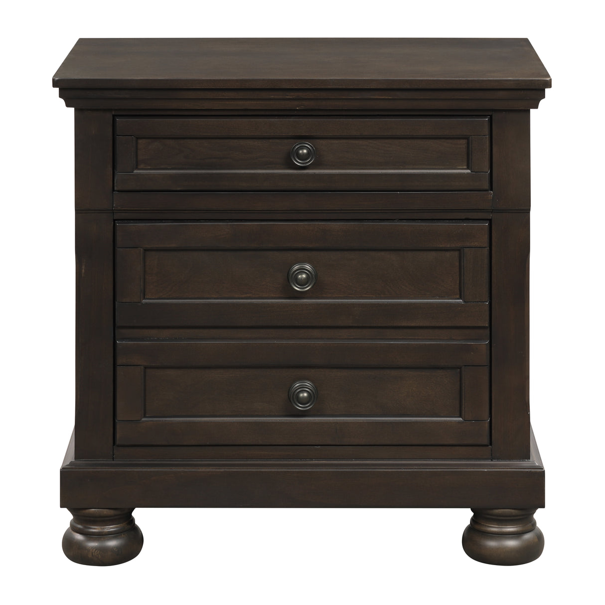Begonia Grayish Brown 4-Piece Bedroom Set (Queen Bed, Nightstand, Dresser, Mirror) from Homelegance - Luna Furniture